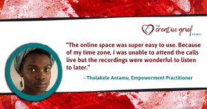 Testimonial from Thola Antamu about her course experience.