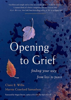 Dark blue book cover of Opening to Grief